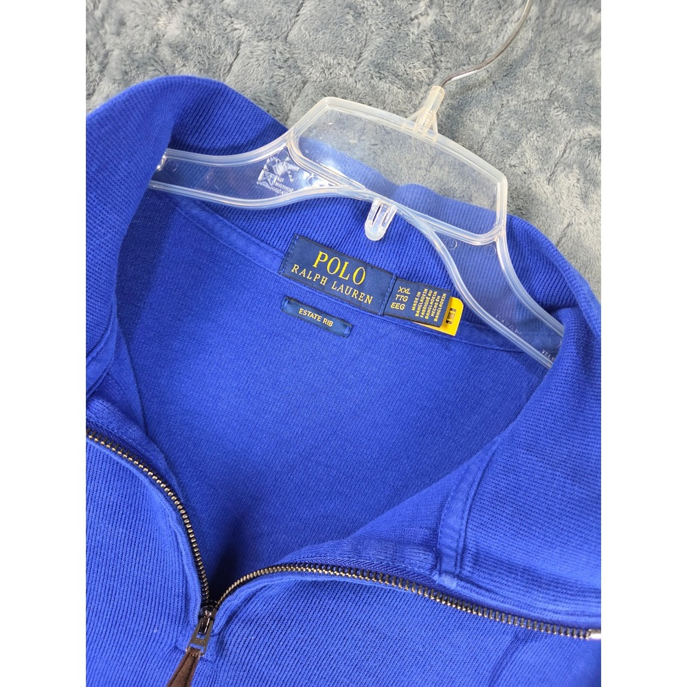 Polo Ralph Lauren Estate Rib Quarter Zip Pullover Royal Blue XXL Mens